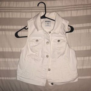 White Denim Vest